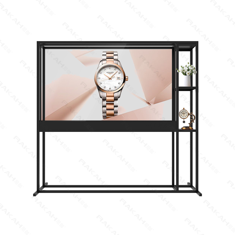 77寸OLED透明屏立式展示柜